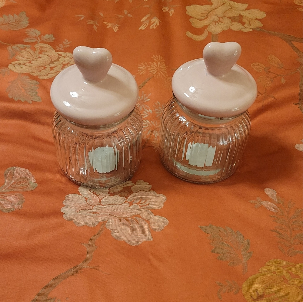 Two Pink Heart Jars - Mother's Day